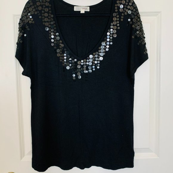 ✨ Forever 21 Sequin Outlined V-Neck Top - Picture 6 of 10